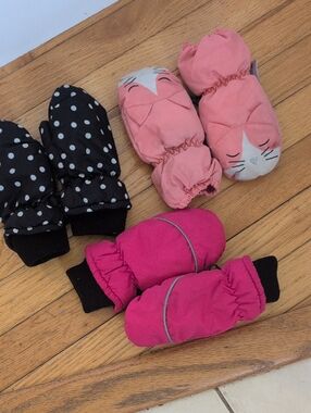 3 Pair Kids Mittens - Cozy Winter Mittens